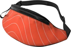 Crossbody Fanny Packs for Women Men - Salmon Fish Meat Running Waist Bag Travel Belt Bag for Women Men