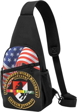 Crossbody Shoulder Chest Bag 11th Armored Cavalry Regiment W Vietnam Fashion One-Shoulder