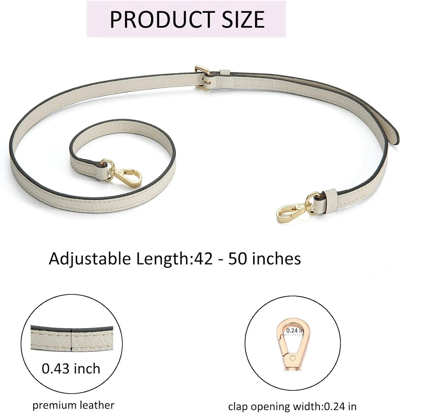 Crossbody Strap Compatible for Longchamp LP Xtra XS Pouch, Conversion Kit,GOLD Hardware