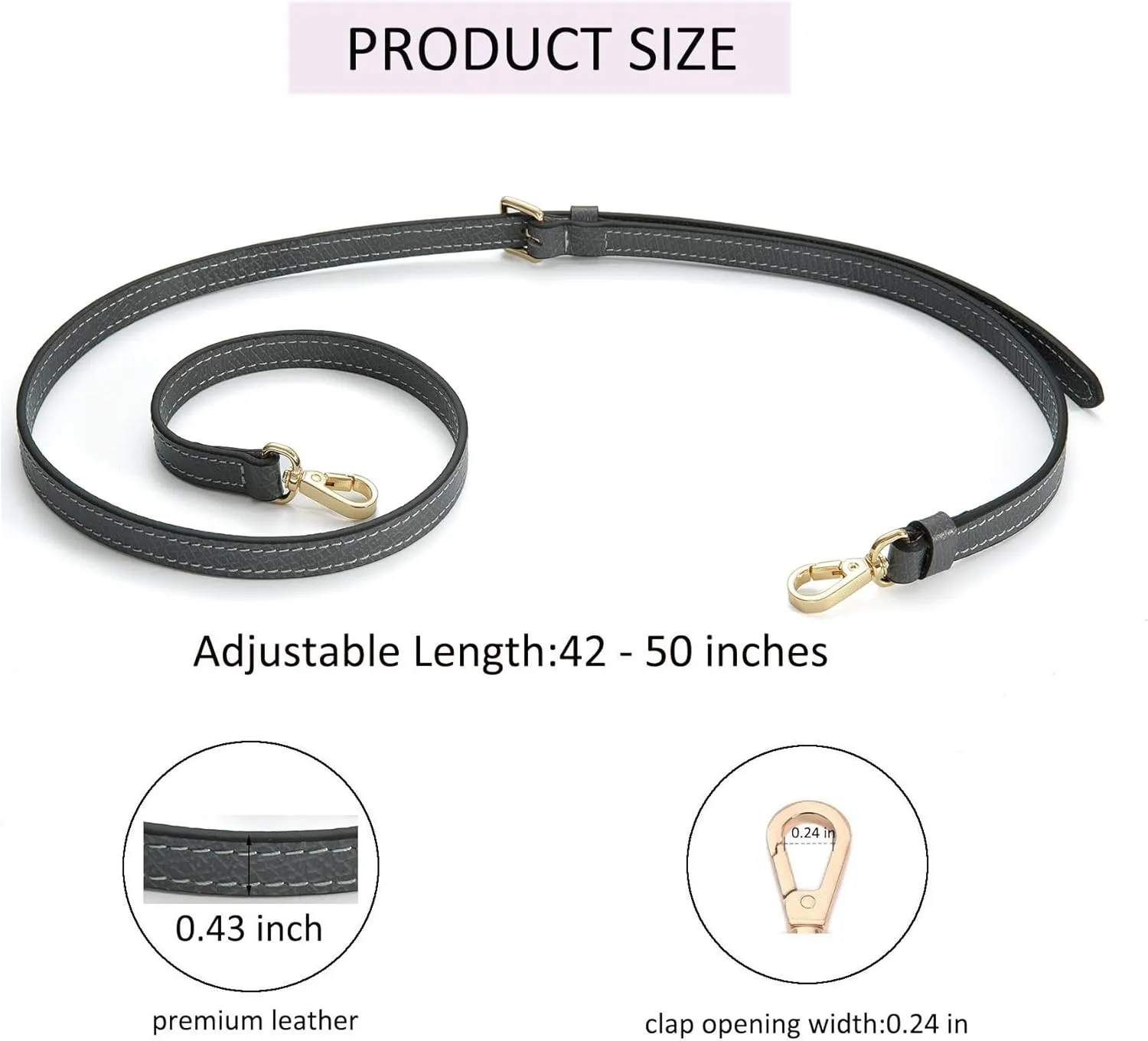 Crossbody Strap Compatible for Longchamp LP Xtra XS Pouch, Conversion Kit,GOLD Hardware