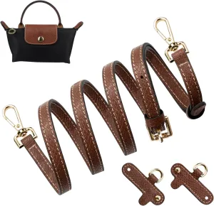 Crossbody Strap Replacement for Longchamp Pouch with Handle Mini Bag Adjustable Conversion Kit for Long Champ(Width:11mm,Color:Brown)