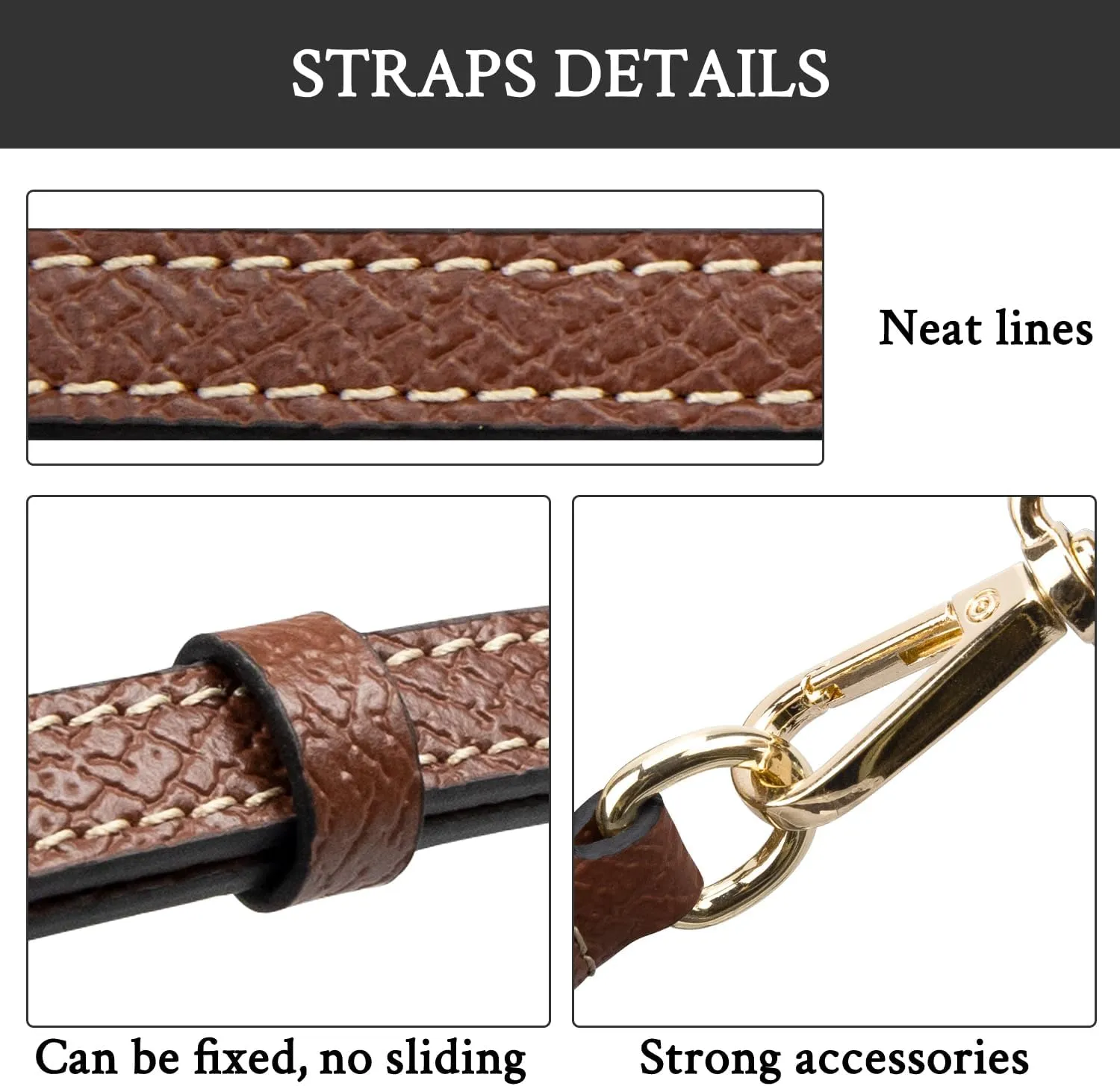 Crossbody Strap Replacement for Longchamp Pouch with Handle Mini Bag Adjustable Conversion Kit for Long Champ(Width:11mm,Color:Brown)