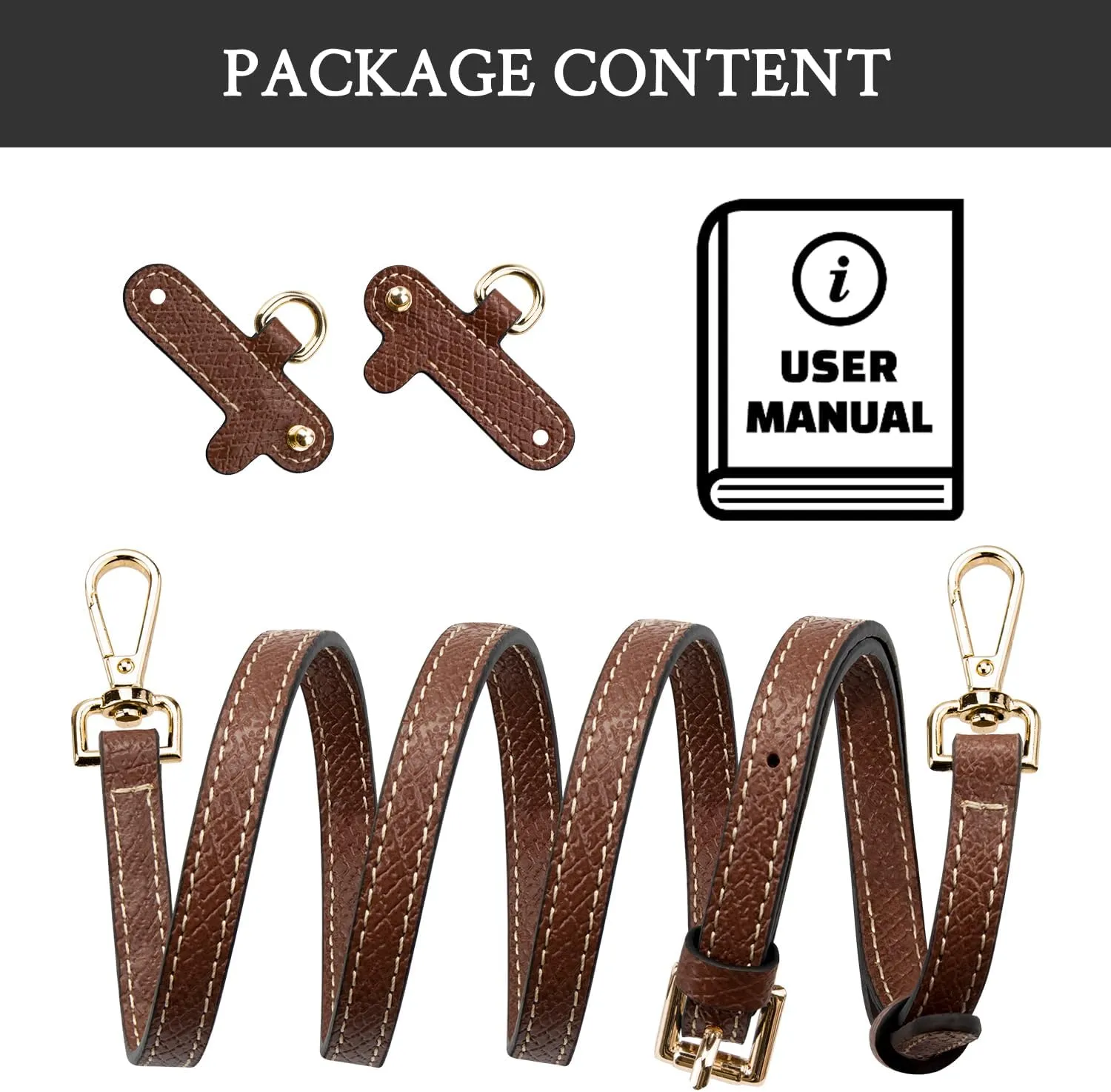 Crossbody Strap Replacement for Longchamp Pouch with Handle Mini Bag Adjustable Conversion Kit for Long Champ(Width:11mm,Color:Brown)