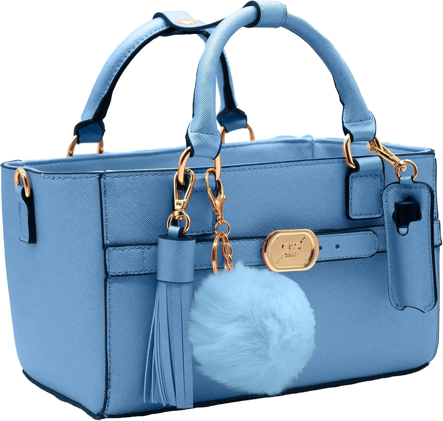 CRS Cross Rink Side Tote & Style Set - Accessory Skate Bag for Figure Skating, Roller, Ballet, Dance, Cheer, Tennis. (Blue-Sky, Rink Side Tote & Style Set)