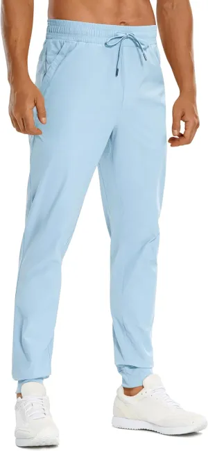 CRZ YOGA Athletic Joggers for Men 29"/31" Lightweight Water Resistant Outdoor Workout Pants with Zip Pockets