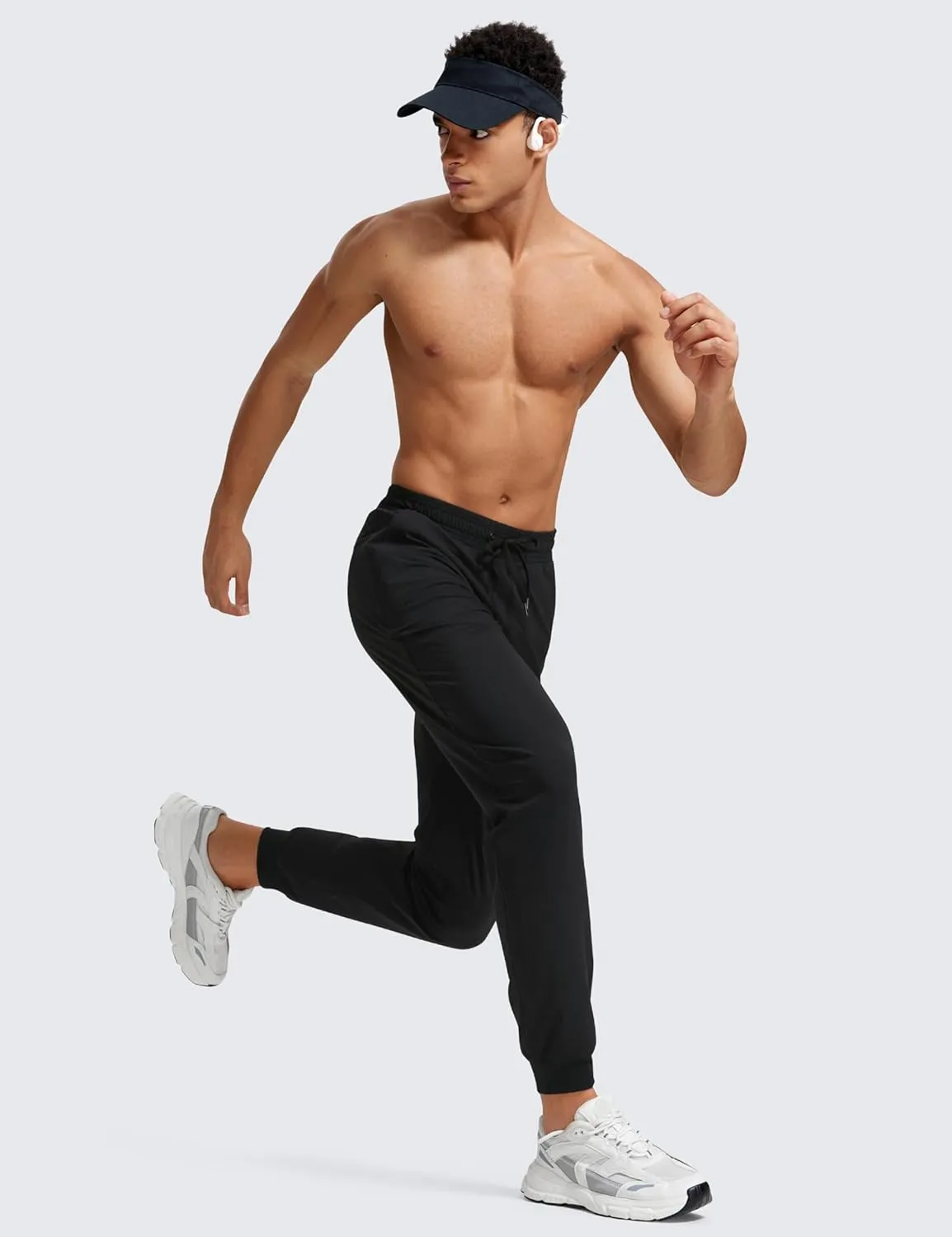 CRZ YOGA Athletic Joggers for Men 29"/31" Lightweight Water Resistant Outdoor Workout Pants with Zip Pockets