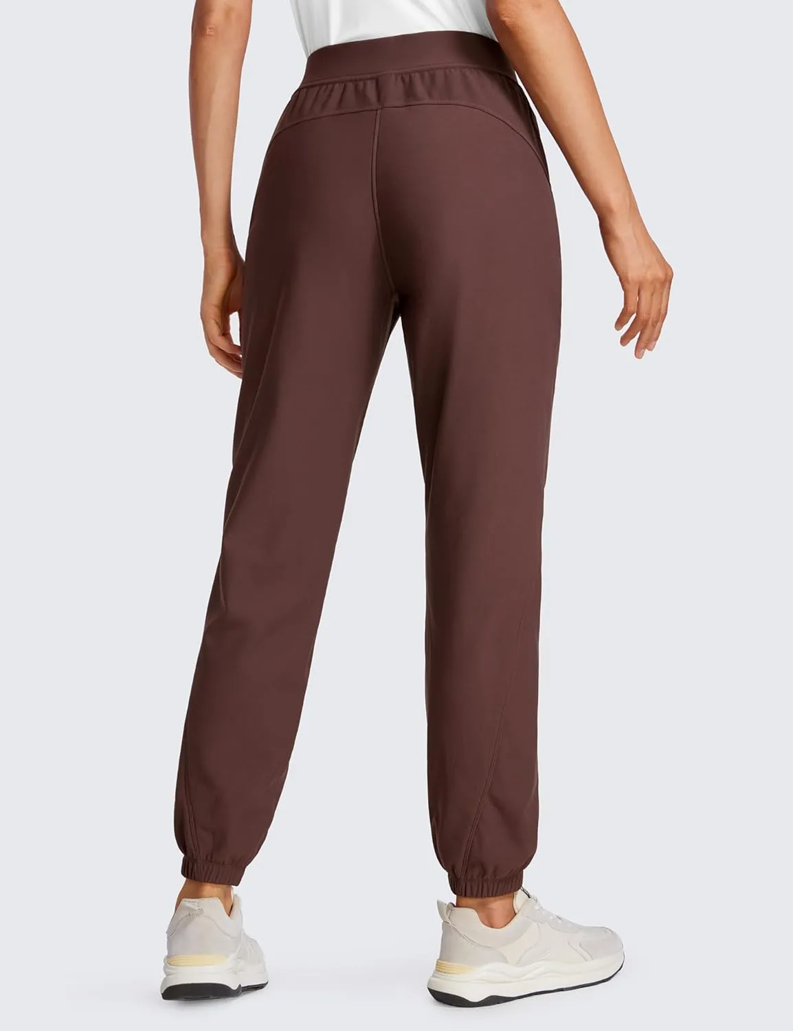 CRZ YOGA Fleece Lined Joggers for Women Thermal Water Resistant Ski Hiking Workout Travel Casual Pants Sweatpants Warm Pocket