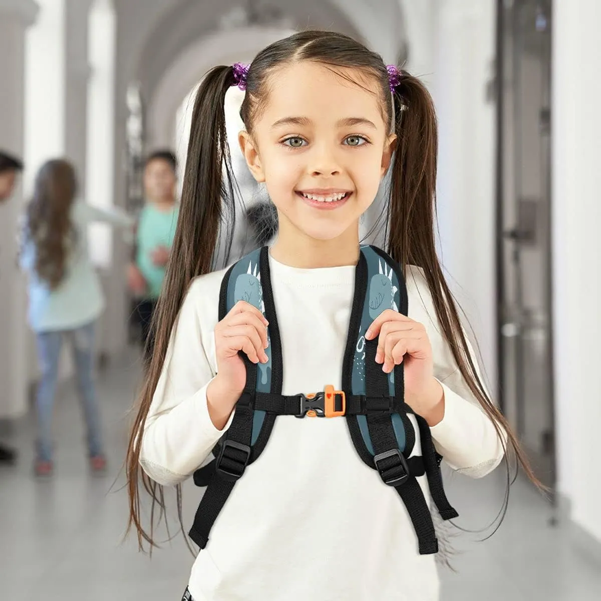 Custom Preschool Backpack with Chest Strap,Personalized Backpack with Name/Text Daycare Bag,Cute Dinvector Childish Multi toddler bag Toddler Bag