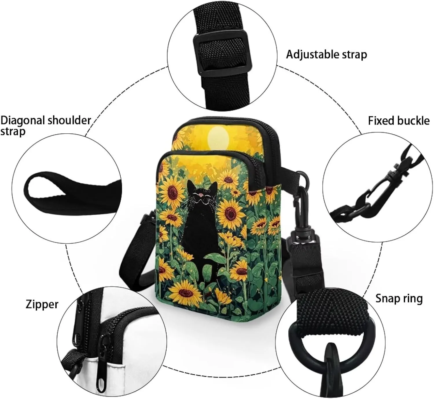 Custom Small Cell Phone Crossbody Bags for Women Lady Fashion Purse and Handbag for Organizer