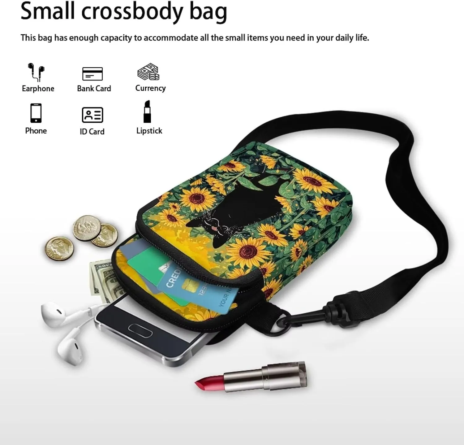 Custom Small Cell Phone Crossbody Bags for Women Lady Fashion Purse and Handbag for Organizer