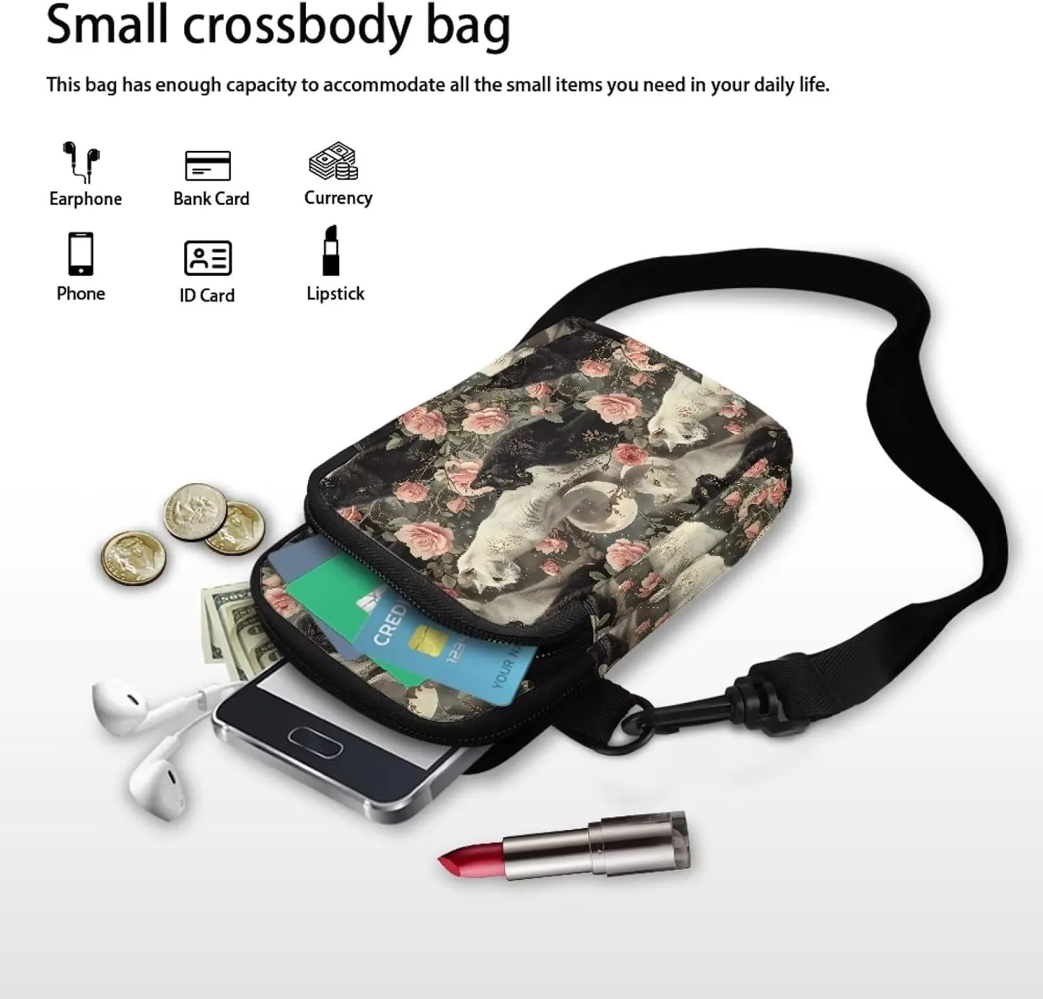 Custom Small Cell Phone Crossbody Bags for Women Lady Fashion Purse and Handbag for Organizer