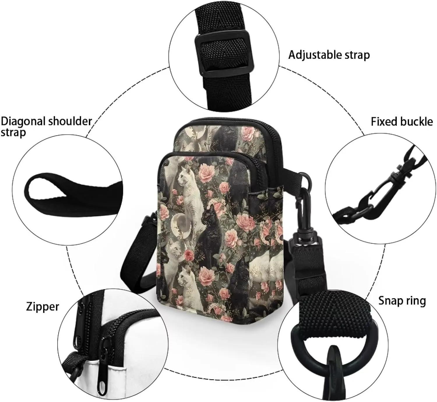 Custom Small Cell Phone Crossbody Bags for Women Lady Fashion Purse and Handbag for Organizer