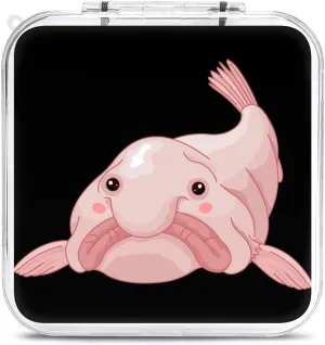 Cute Blob Fish Blobfish 12 Game Card Holder Case Portable Hard Shell Box Compatible with Switch Gifts for Game Lover
