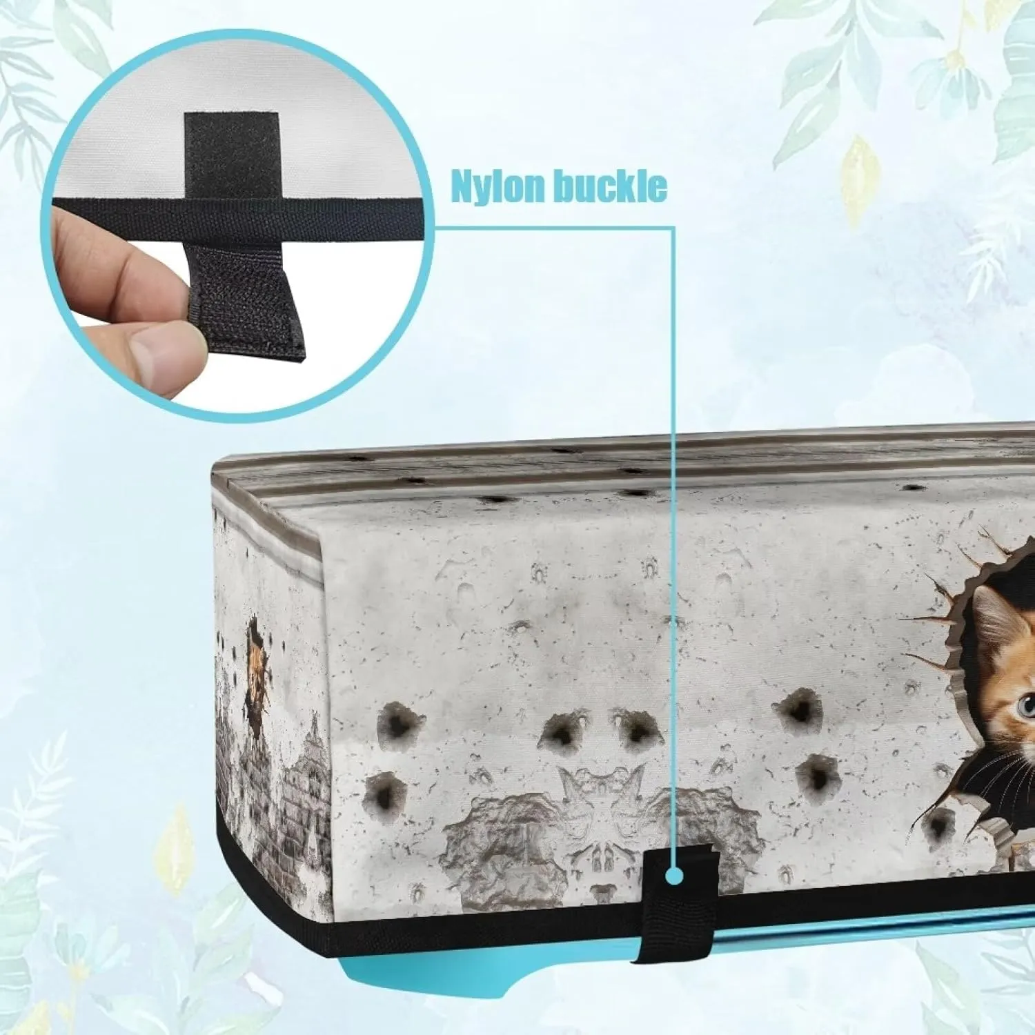 Cute Cat Carrying Case Cover with Pockets Waterproof Organization and Storage Bags Elastic Scrapbooking Die-cut Machine Covers Dust Cover