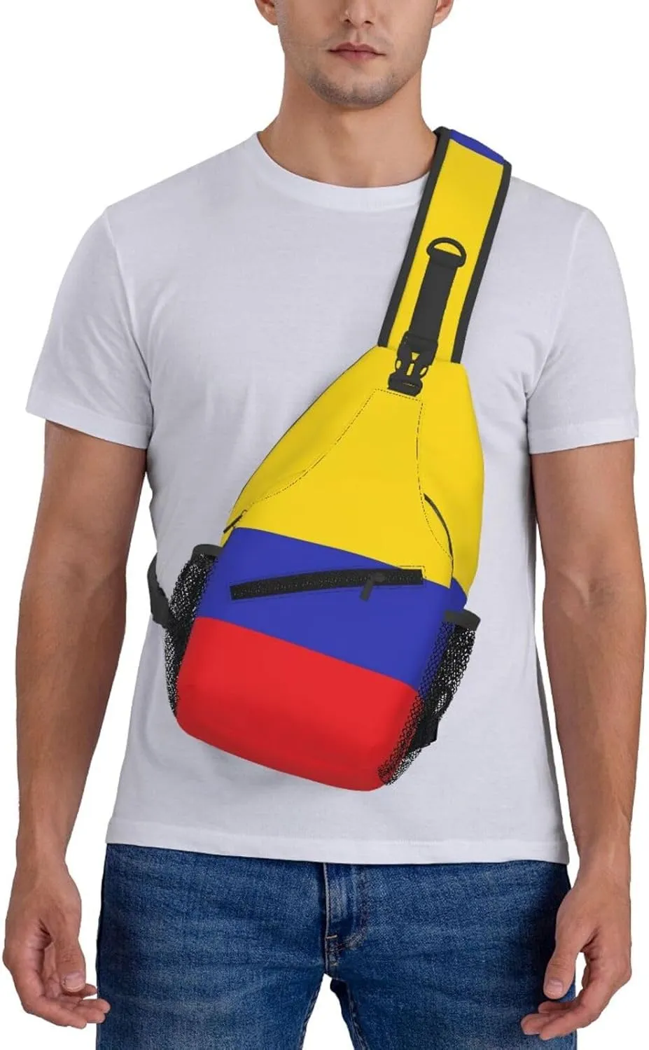Cute Colombia Flag Sling Backpack Multipurpose Crossbody Sling Bag Travel Hiking Crossbody Shoulder Bag Backpack