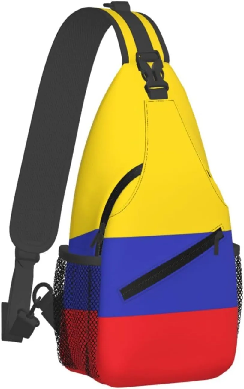 Cute Colombia Flag Sling Backpack Multipurpose Crossbody Sling Bag Travel Hiking Crossbody Shoulder Bag Backpack