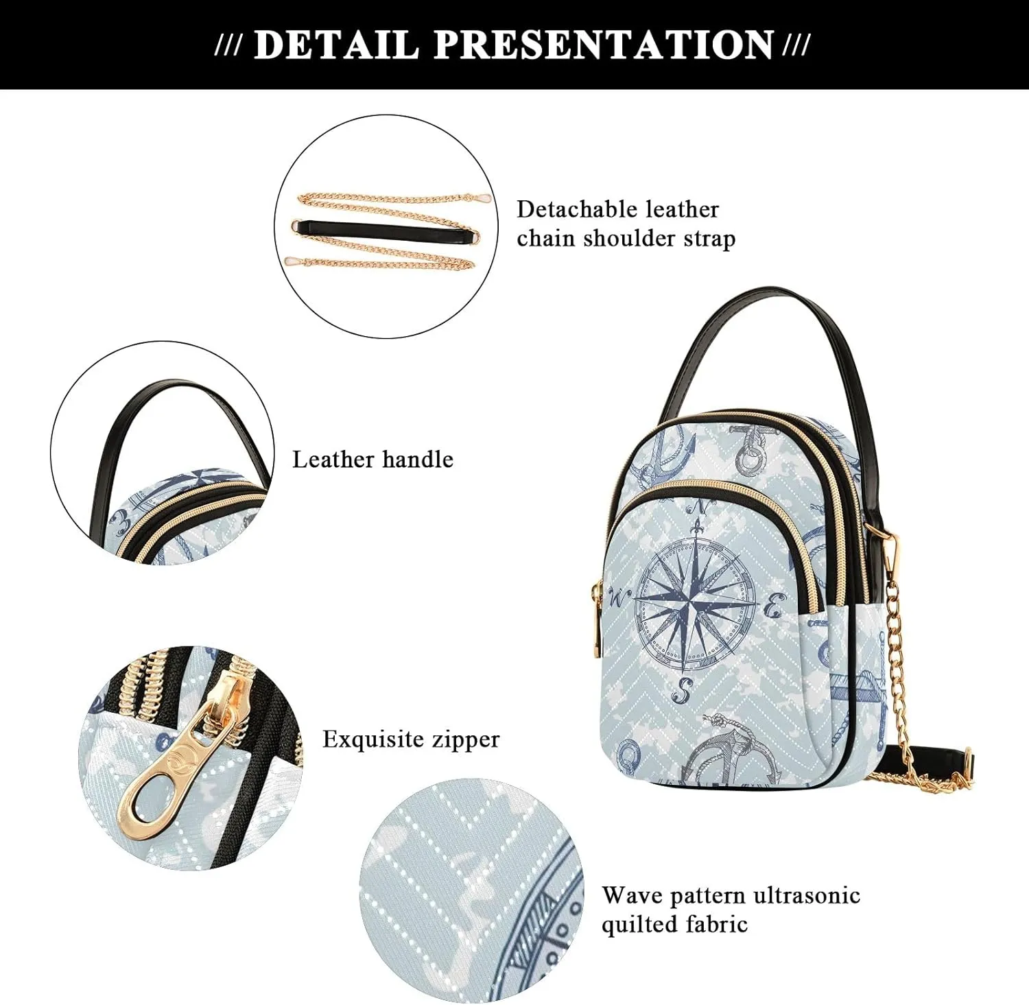 Cute Cow Sunflowers Plaid Quilted Crossbody Purse Crossbody Travel Bags for Women