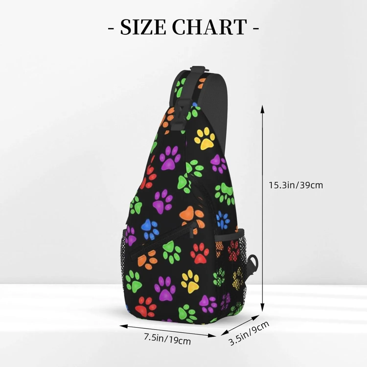 Cute Dog Paw Print Sling Bag Crossbody Bags Backpacks Dog Paw Chest Bag for Women Men Working, Shopping
