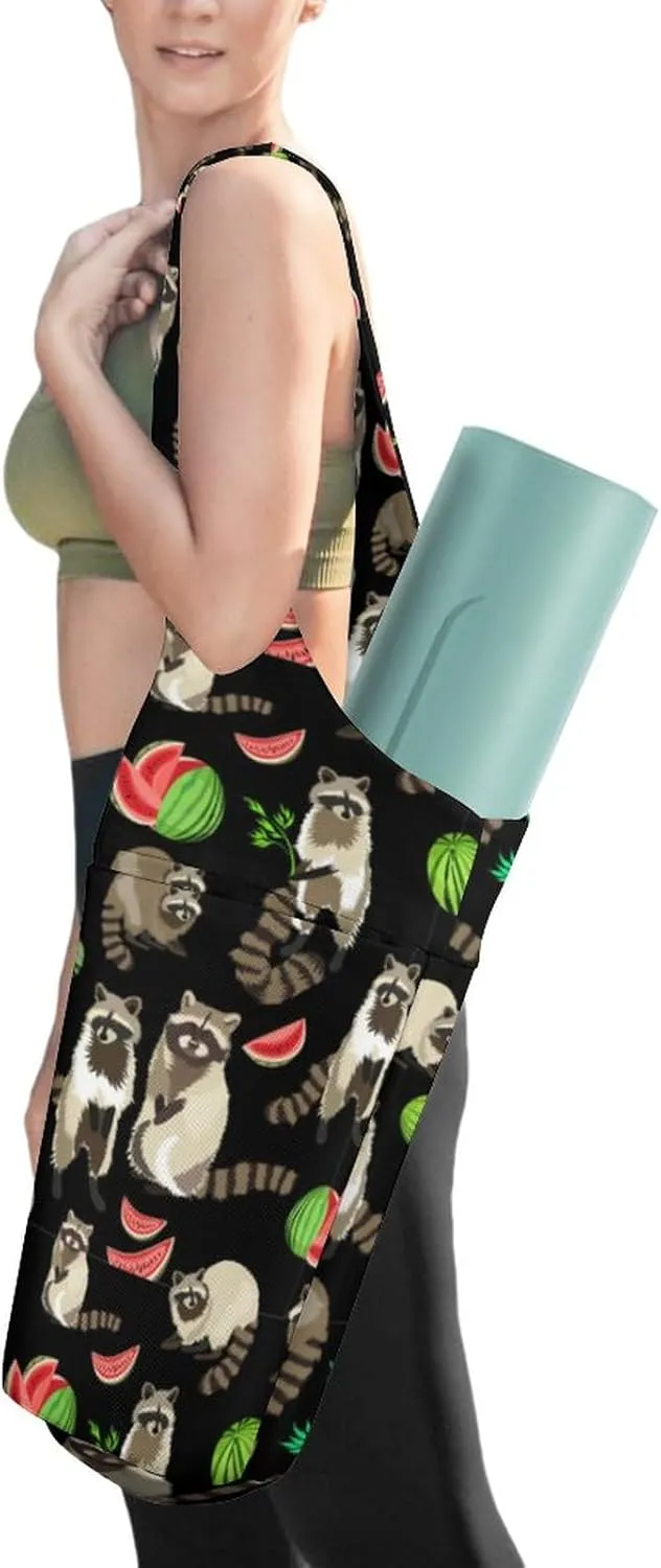 Cute Frog Ice Cream And Flower Yoga Mat Bags for Women Extra Large Yoga Bag Carrier Tote Holder Yoga Accessories