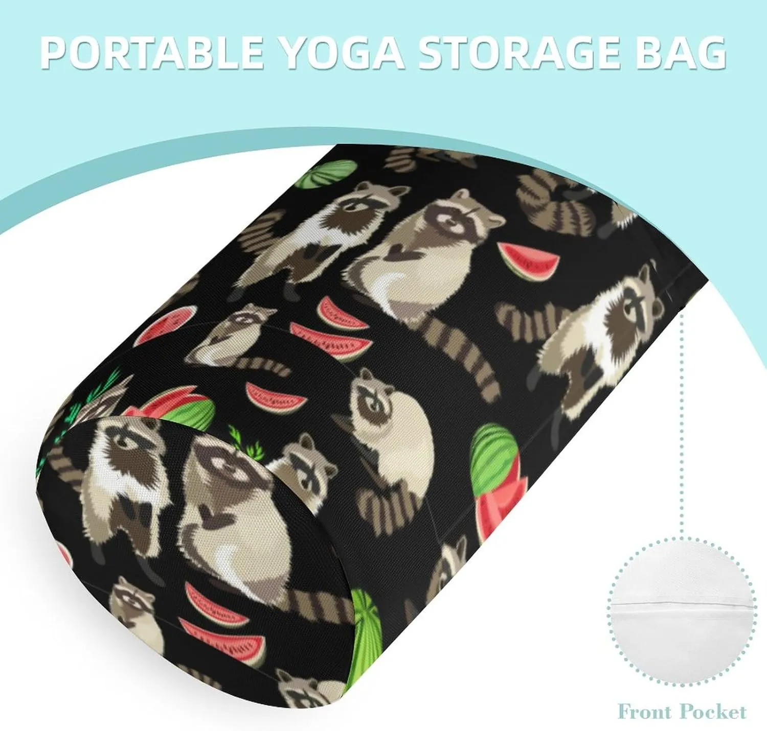 Cute Frog Ice Cream And Flower Yoga Mat Bags for Women Extra Large Yoga Bag Carrier Tote Holder Yoga Accessories