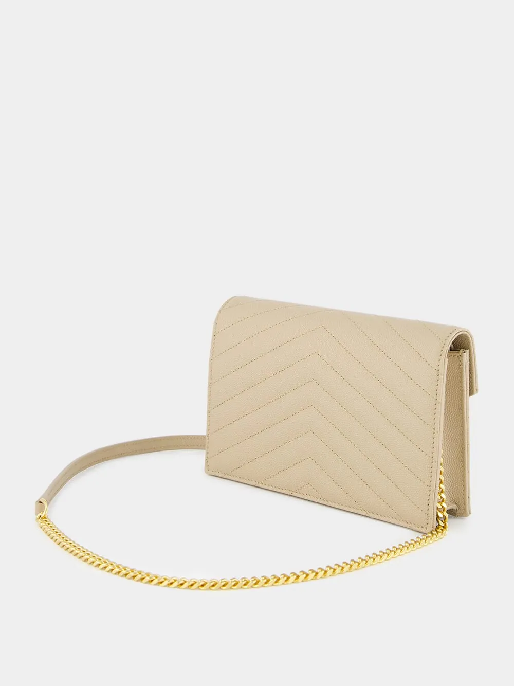 Dark Beige Cassandre Envelope Chain Wallet