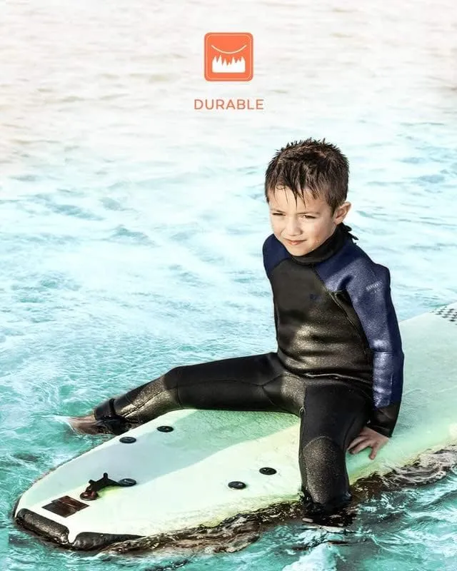 Dark Lightning 3/2mm Kids Wetsuit for Boys and Girls, Neoprene Thermal Swimsuit, Toddler/Junior/Youth One Piece Wet Suits for Scuba Diving