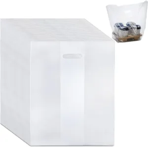 DEAYOU 100 PCS Drinking Bag for 4-Cup, 9"L x 17"H Plastic Bag for Drink Holder, Delivery, Food Storage Bag for Beverage