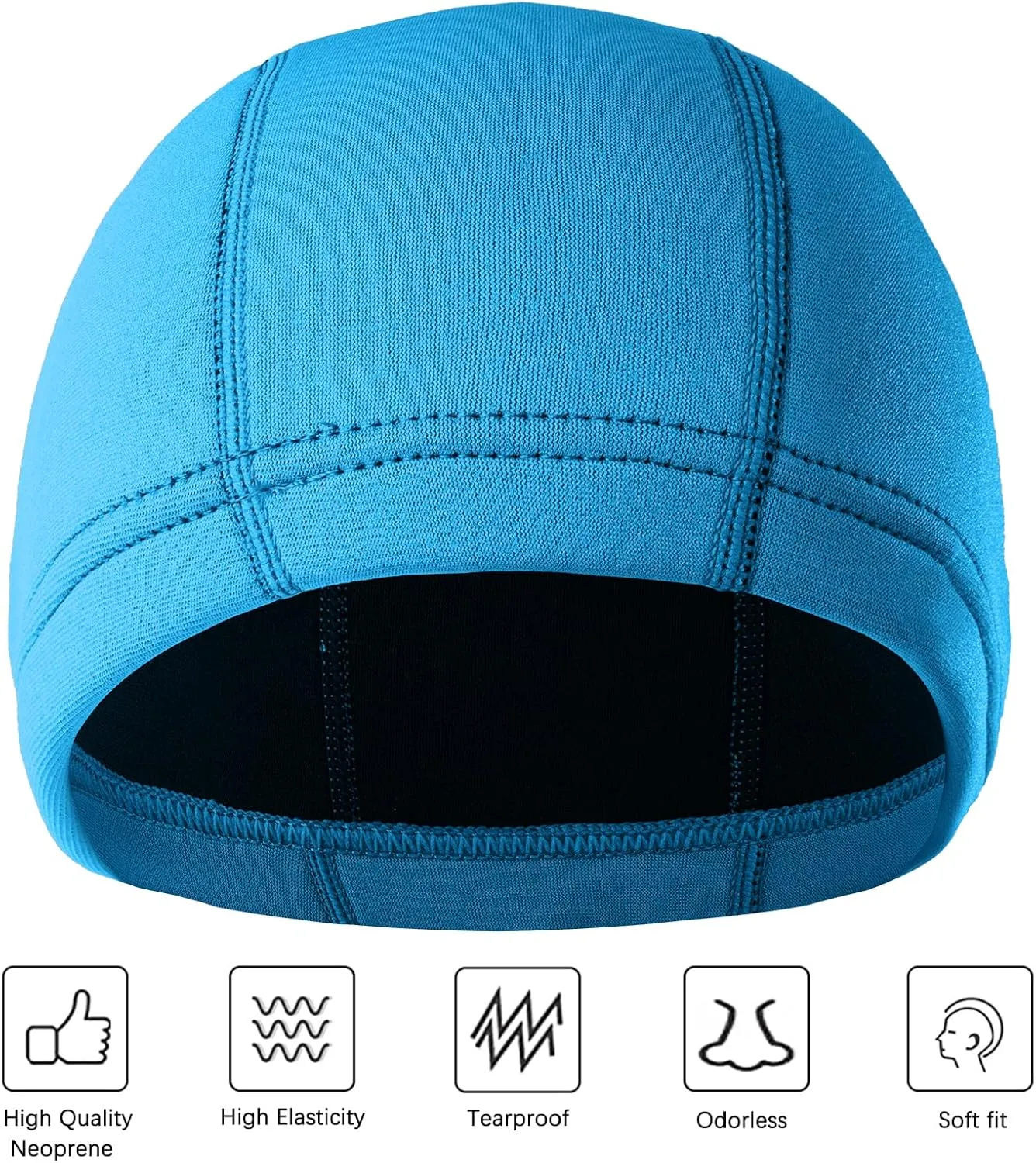 DEHAI Neoprene Diving Hood Wetsuit Swimming Caps for Womens Mens Youth, 2mm 3mm Thermal Water Beanie Hat Keep Long Hair Dry for Curly Locs Braids