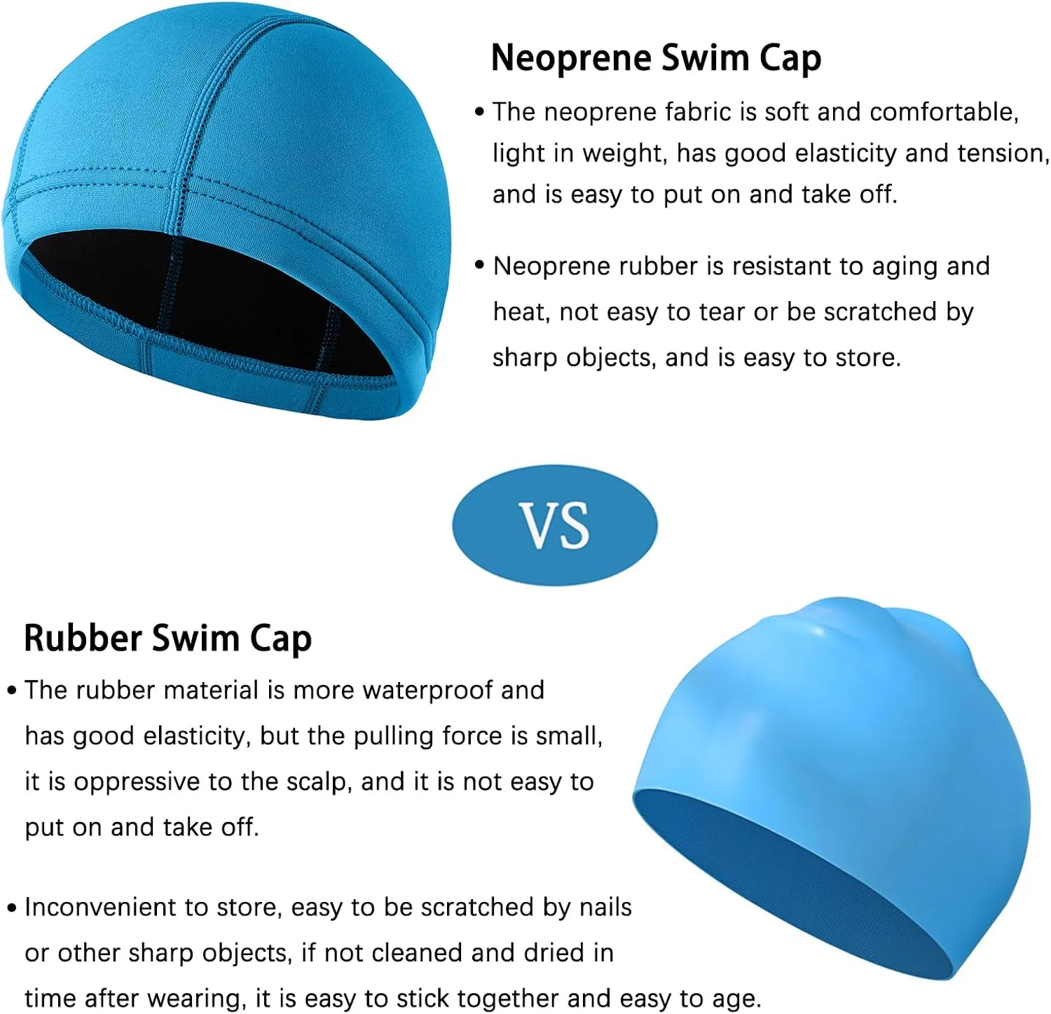 DEHAI Neoprene Diving Hood Wetsuit Swimming Caps for Womens Mens Youth, 2mm 3mm Thermal Water Beanie Hat Keep Long Hair Dry for Curly Locs Braids