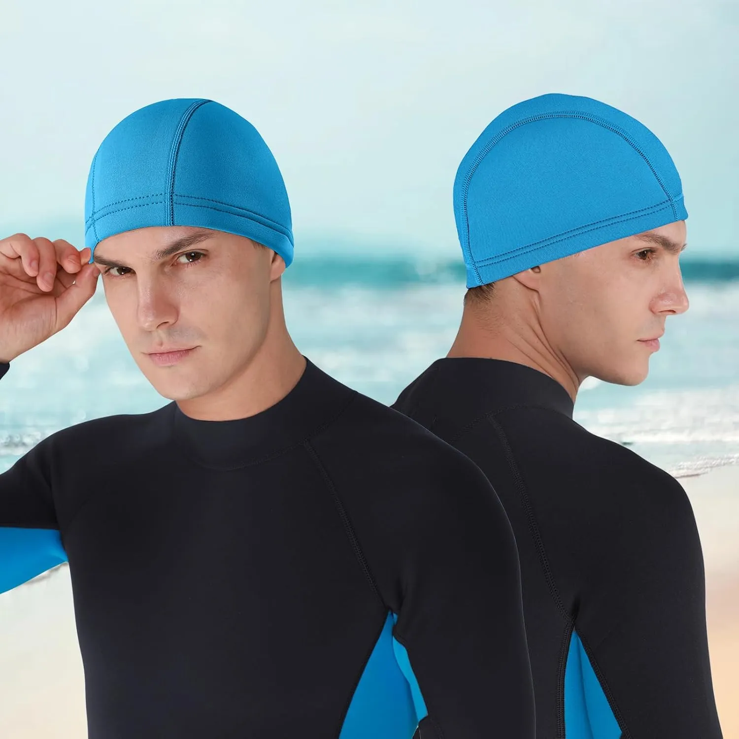 DEHAI Neoprene Diving Hood Wetsuit Swimming Caps for Womens Mens Youth, 2mm 3mm Thermal Water Beanie Hat Keep Long Hair Dry for Curly Locs Braids
