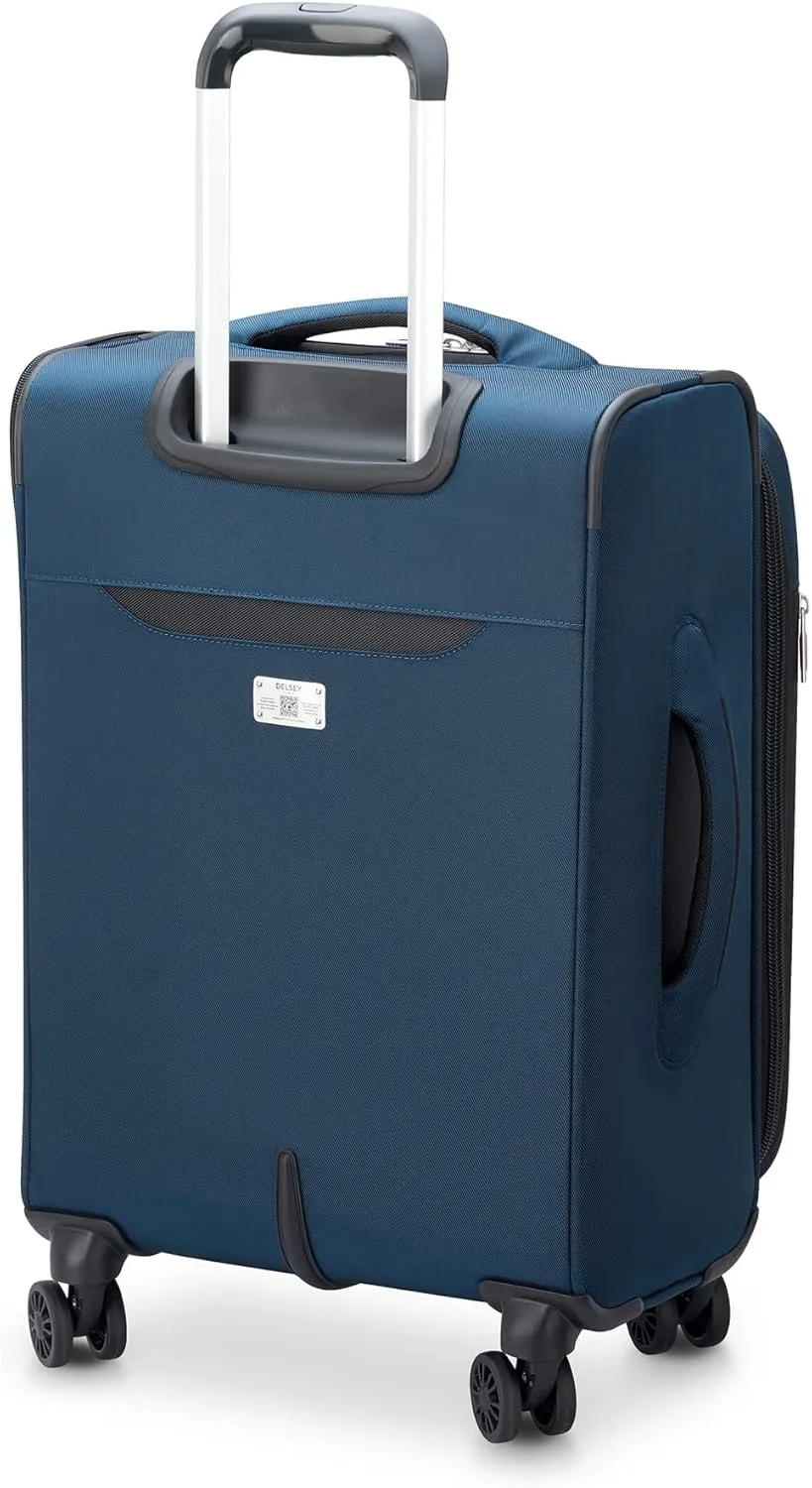 DELSEY PARIS Sky Max 2.0 Softside Expandable Luggage with Spinner Wheels, Blue, Carry-on 21 Inch