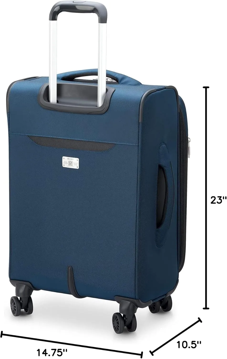 DELSEY PARIS Sky Max 2.0 Softside Expandable Luggage with Spinner Wheels, Blue, Carry-on 21 Inch