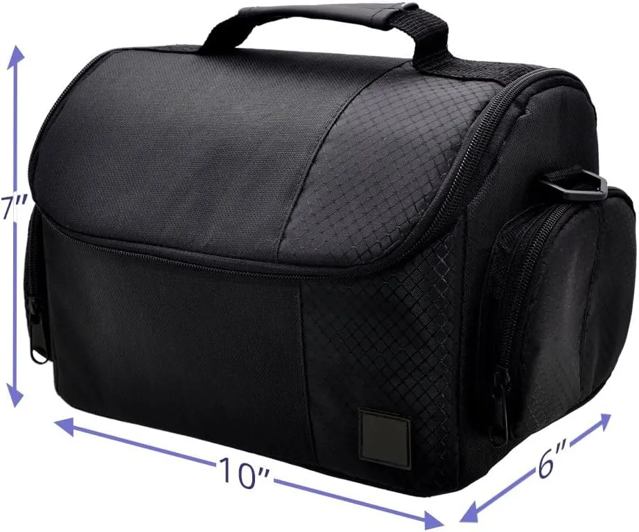 Deluxe Large Digital Camera / Video Padded Carrying Bag / Case for Nikon, Sony, Pentax, Olympus Panasonic, Samsung, and Canon DSLR Cameras & eCostConnection Microfiber Cloth