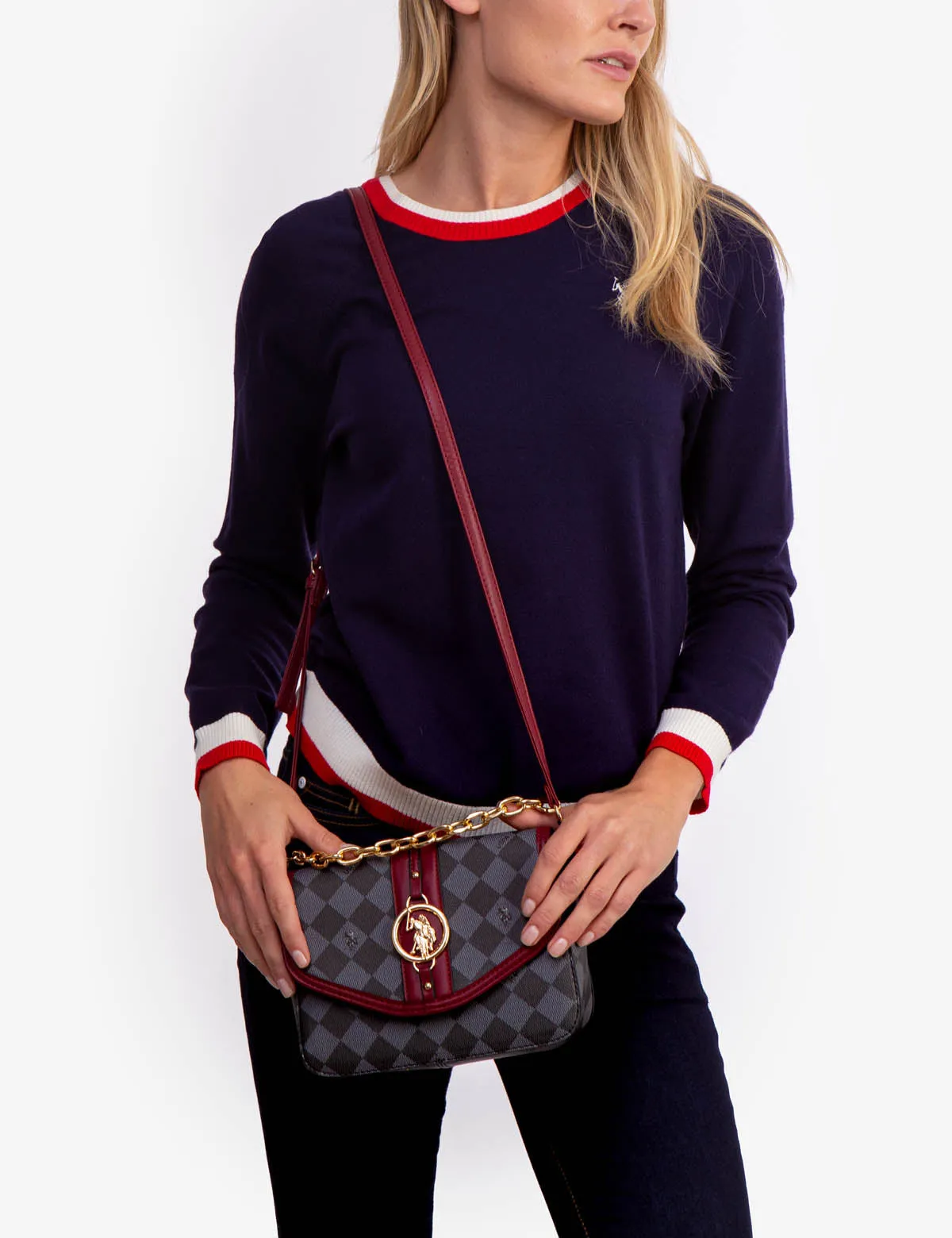 DIAMOND MEDALLION CROSSBODY BAG