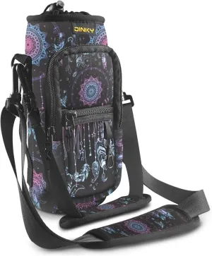 Dinky Water Bottle Carrier Bag with Adjustable Shoulder Strap - Neoprene Pouch Sleeve for Hiking, Camping and Fishing - Compatible with 32 oz, 40 oz Bottles