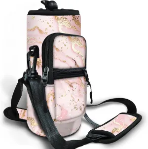 Dinky Water Bottle Carrier Bag with Adjustable Shoulder Strap - Neoprene Pouch Sleeve for Hiking, Camping and Fishing - Compatible with 32 oz, 40 oz Bottles