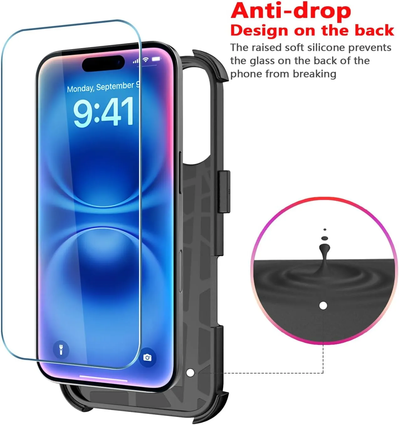 Diverbox for iPhone 16 Case [Compatible with MagSafe] [Shockproof] [Dropproof] [Tempered Glass Screen Protector   Camera Protectors] Heavy Duty Protection Phone Cover for iPhone 16 (Magnetic Black)