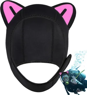 Diving Hats for Men, Warm Swim Hat | UV-Proof Elastic Diving Hats | Cat Ears Swimming Hats, Multipurpose Swimming Gear