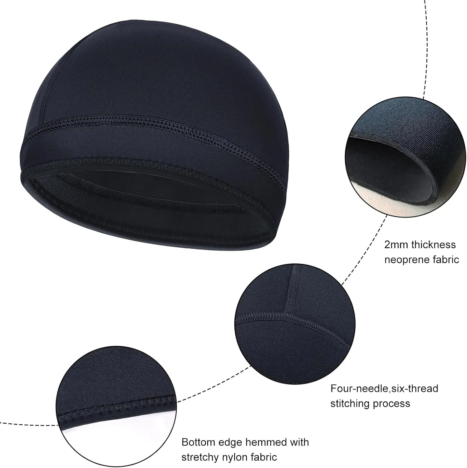 Diving Hood Neoprene Wetsuit Cap 2mm Thermal Swimming Scuba Beanie Girls Boys Toddler Kids Youth Men Women Keeps Long Curly Braids Hair Clean for Surfing Beach Hike Windsurfing