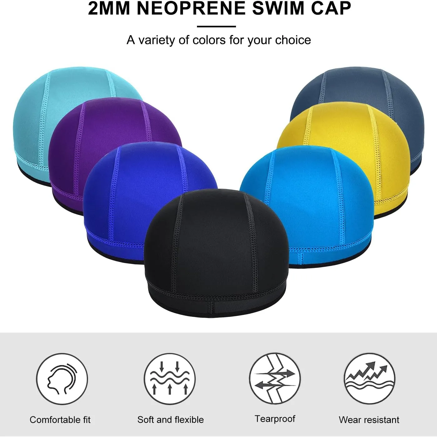 Diving Hood Neoprene Wetsuit Cap 2mm Thermal Swimming Scuba Beanie Girls Boys Toddler Kids Youth Men Women Keeps Long Curly Braids Hair Clean for Surfing Beach Hike Windsurfing