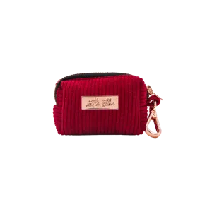 Dog Poop Bag Holder LUXE| Red Corduroy