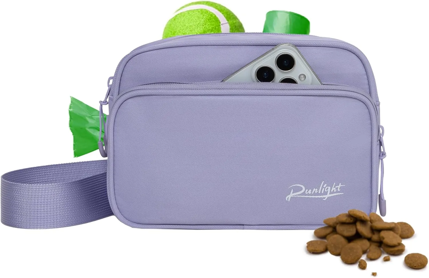 Dog Training Treat Pouch Fanny Pack,Dog Waist Belt,Dog Walking Bag Crossbody with Poop Bags,Puppy Treat Bag Training Pouch (Purple)
