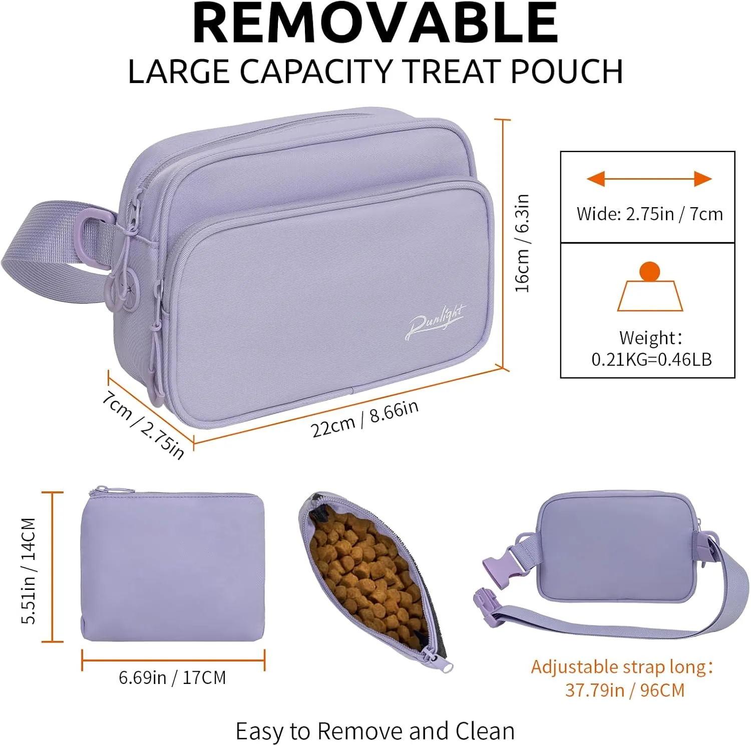 Dog Training Treat Pouch Fanny Pack,Dog Waist Belt,Dog Walking Bag Crossbody with Poop Bags,Puppy Treat Bag Training Pouch (Purple)