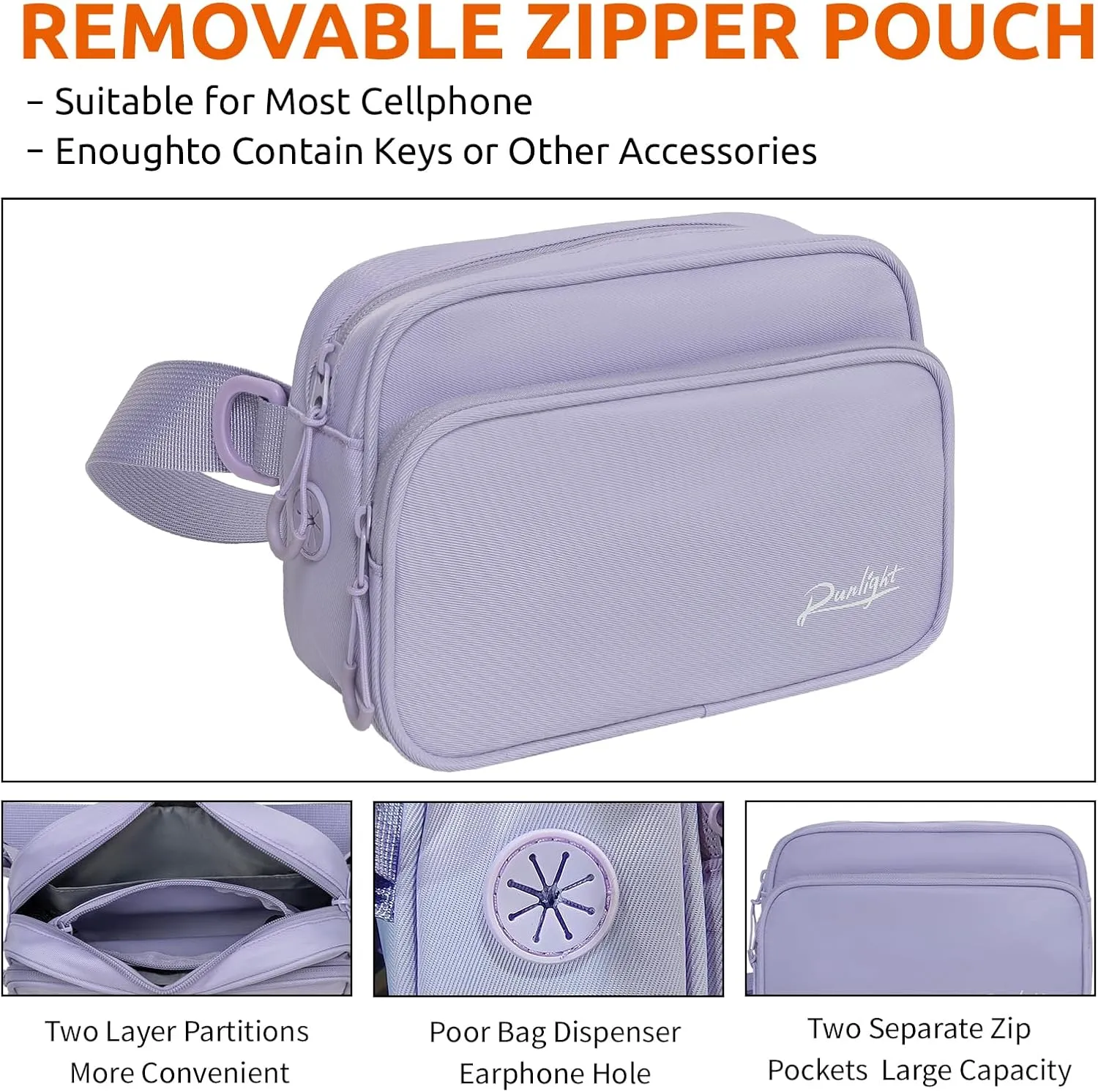 Dog Training Treat Pouch Fanny Pack,Dog Waist Belt,Dog Walking Bag Crossbody with Poop Bags,Puppy Treat Bag Training Pouch (Purple)