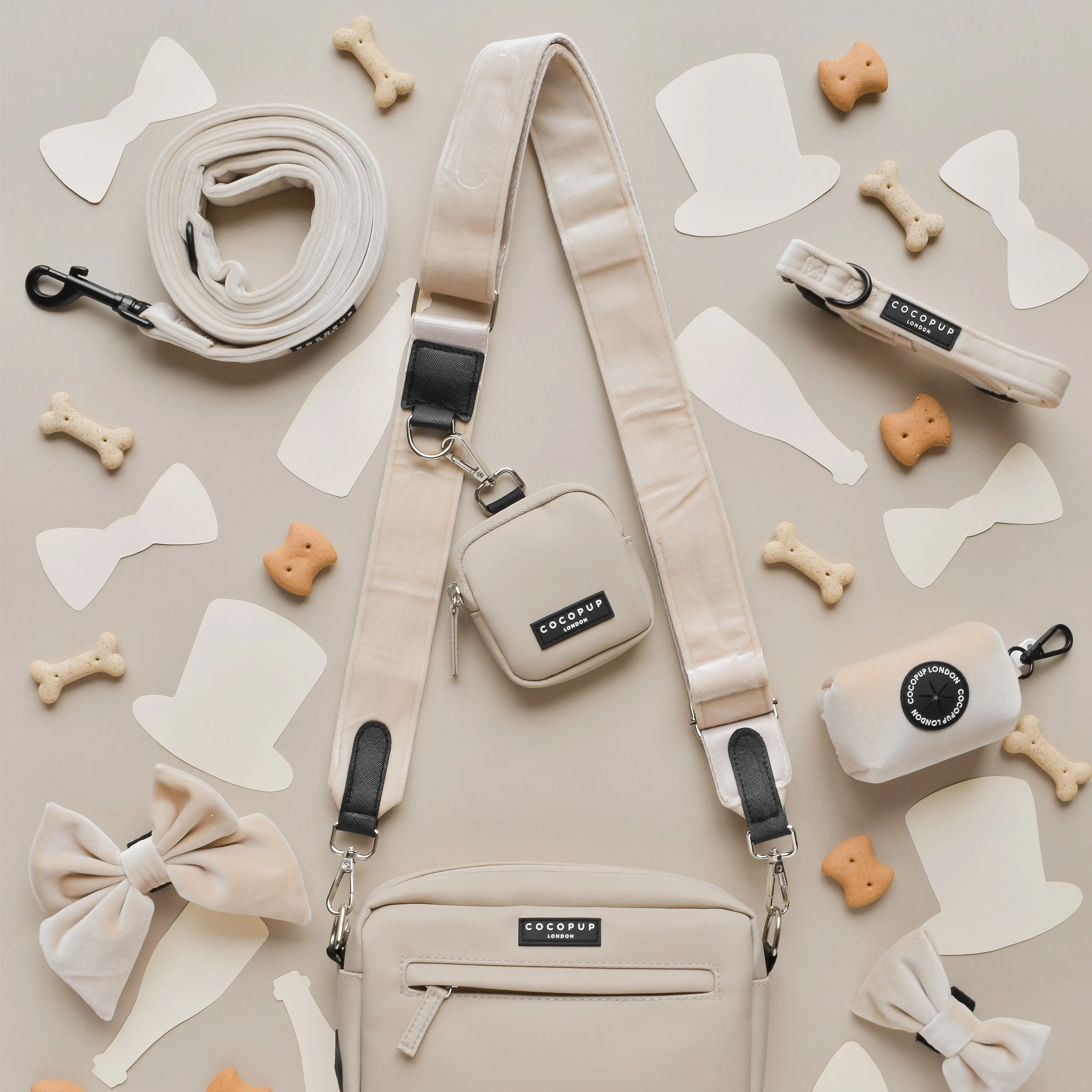 Dog Walking Bag Bundle - Champagne Velvet