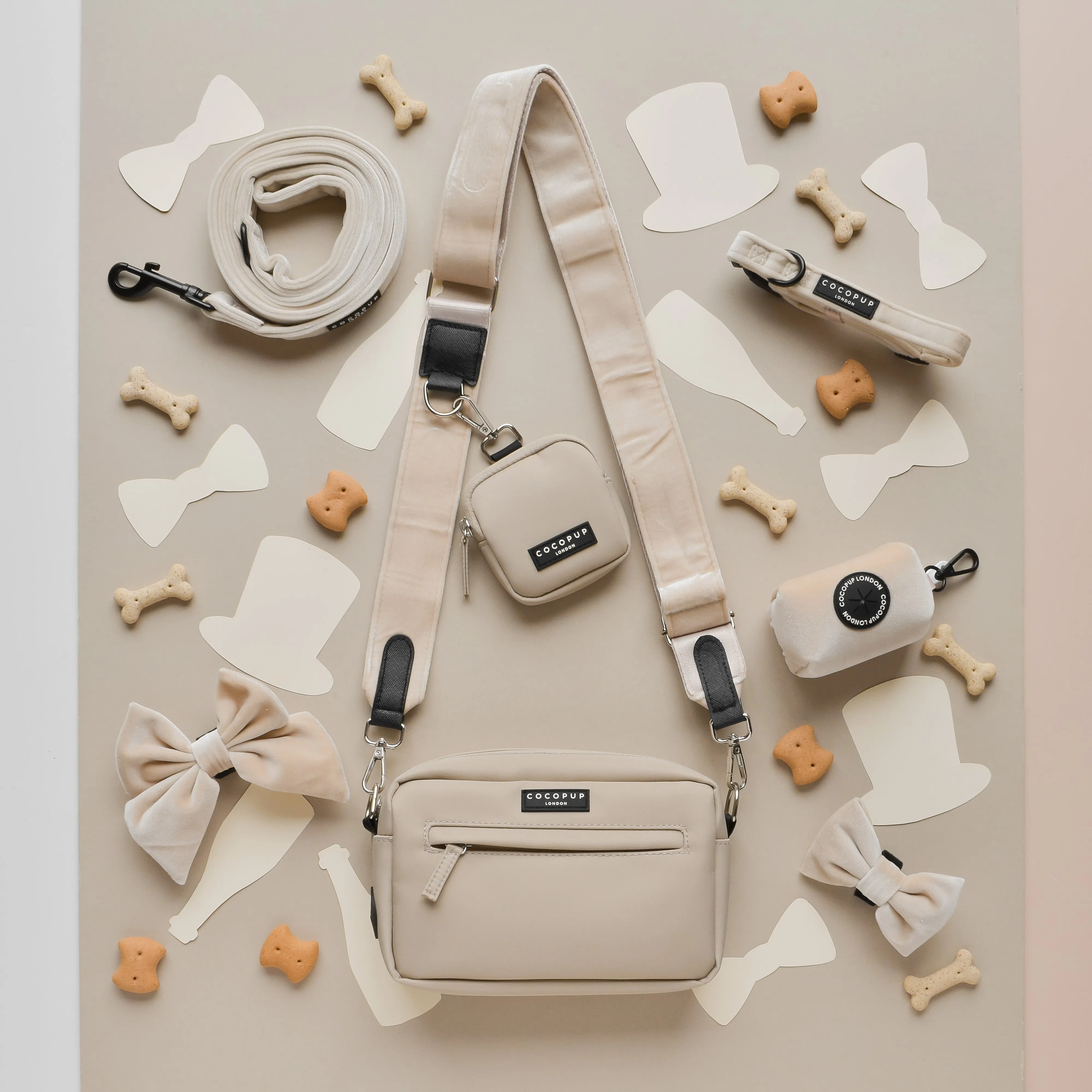 Dog Walking Bag Bundle - Champagne Velvet