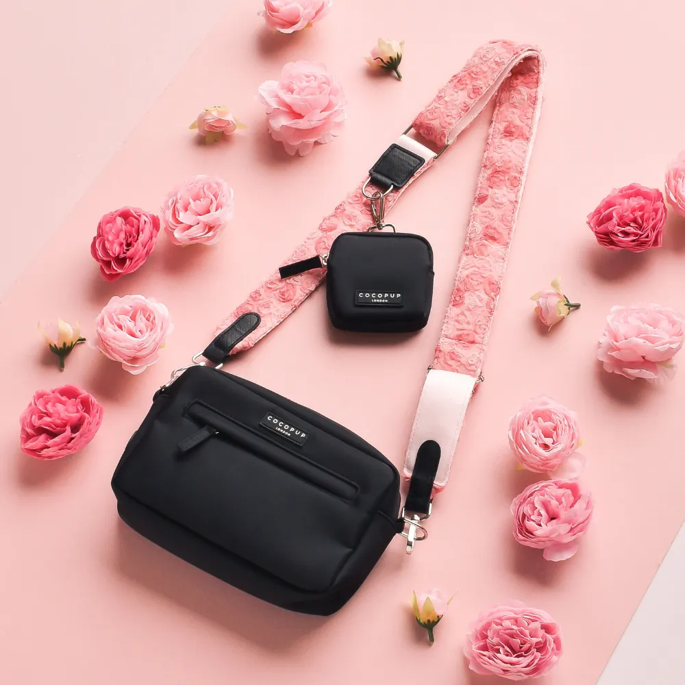 Dog Walking Black Bag Bundle - Peony Pup