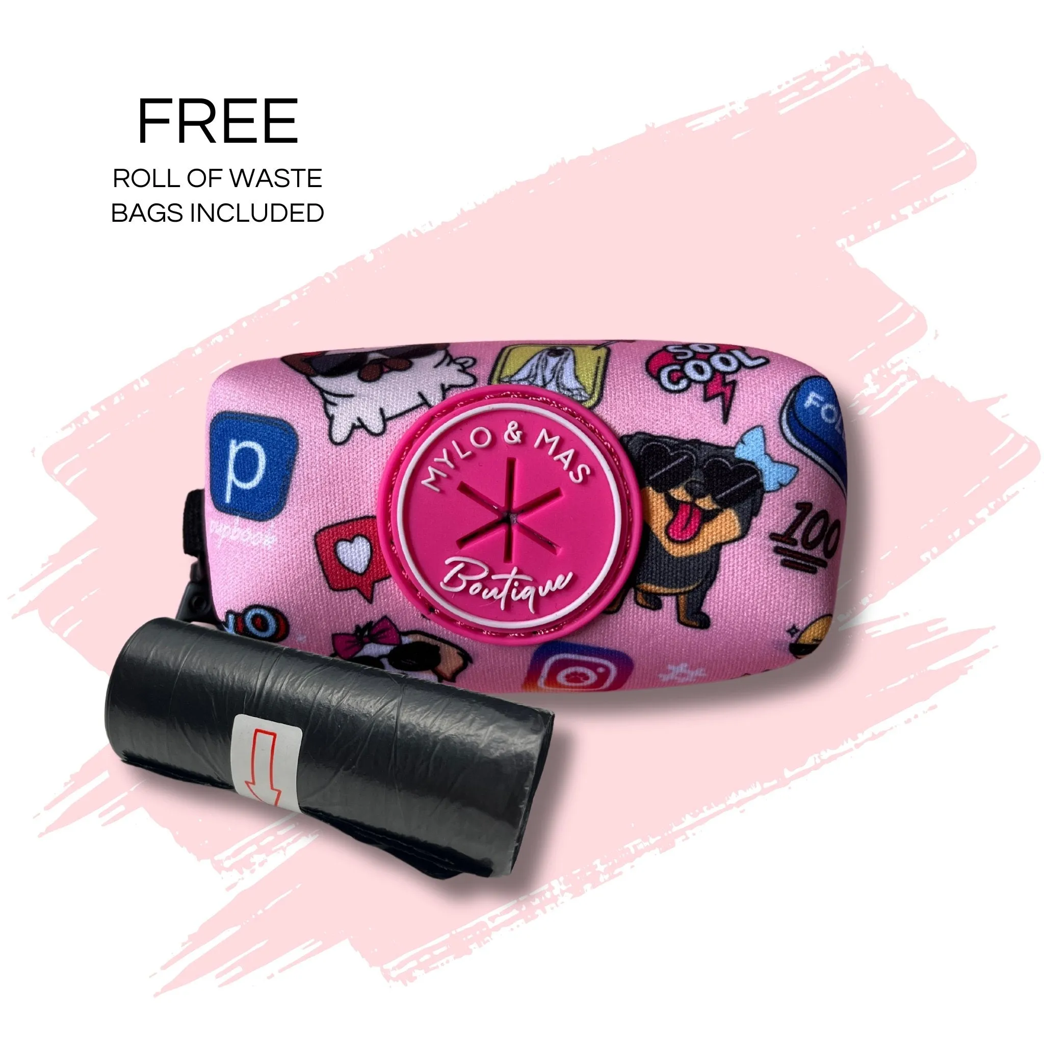Dog Waste Bag Holder - Social Media Star Pink