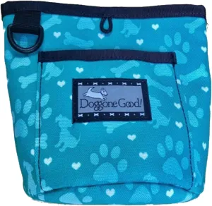 Doggone Good! Trek & Train Treat Pouch w/Free Belt Strap (Jade Hearts and Paws Design) * Buy Directly from Manufacturer*
