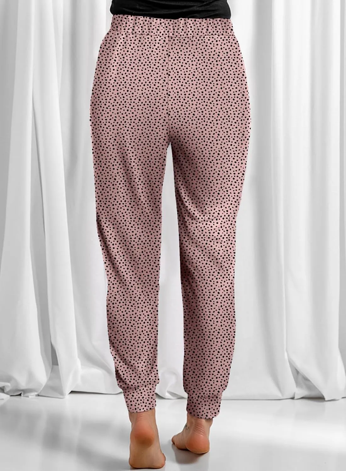 Dokotoo Womens 2023 Soft Casual Drawstring Tie Elastic Waist Loose Jogger Pants with Pockets